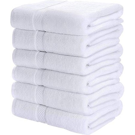 Utopia Towels - 6 Asciugamani da Palestra - Asciugamano da Bagno Piccolo - 100% Cotone (56 x 112 cm) (Bianco)