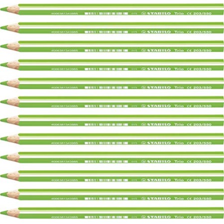 Matita colorata triangolare - STABILO Trio thick - Confezione da 12 - Giallo Verde