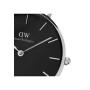 Daniel Wellington Petite Ashfield Orologio Donna, 32mm, in Maglia, Nero/Argento