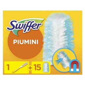 Swiffer Duster Starter Kit Piumino Catturapolvere Più Ricambi, 1 Manico e 15 Piumini, Catturano e Intrappolano Fino a 3 Volte P