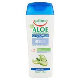 Equilibra Solari Aloe Latte Doposole, Doposole a Base di Aloe Vera, Nutre la Pelle Disidratata dal Sole, con Olio di Carota e Vi