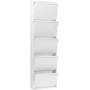 Kare Design 49288-Scarpiera Carusa, in metallo, sottile, piccola, bianco, 5 alette, 170 x 50 x 14 cm, (H/B/T) 170x50x14cm