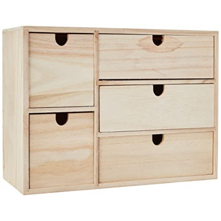 Artemio Mobile aggiuntivo con cassetti per Armadio o Tavolo, Realizzato in Legno, di Colore Beige, Dimensioni di 35 x 15 x 26 cm