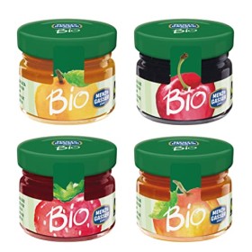 Menz & Gasser Confettura Extra Assortita Bio Albicocca, Ciliegia, Fragola e Pesca - Confettura Monodose Biologica con Frutta di 