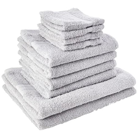 Highams morbido asciugamani Set Regalo, Cotone, Grigio Argento, 10 pezzi