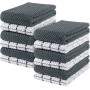 Utopia Towels - 12 Strofinacci da Cucina - Lavabili in Lavatrice (38 x 64 cm, Grigio e Bianco)