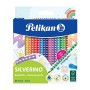 Pelikan 700665 Matite Colorate per Bambini, 24 Colori Silverino, Scorta Scuola, Forma Triangolare Ergonomica, Diametro Spessore 