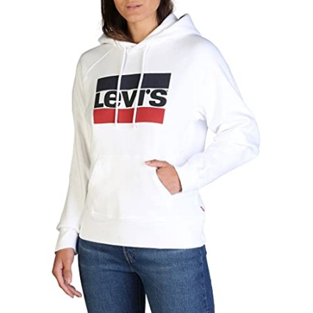 Levi's Batwing Hoodie, cappuccio Donna, Avorio (Sportswear Hoodiee White 0001), Small