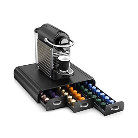 CEP 2230060011 Organizzatore cialde per macchina da caffè, in plastica, colore: nero, 3 cassetti