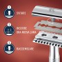 King C. Gillette Rasoio di Sicurezza Uomo + 5 Lamette di Ricarica a Doppio Taglio e Rivestite in Platino