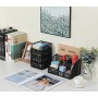 Set da scrivania in rete, contenitore multifunzione per cancelleria, cestini organizer e mini cassettiera con 3 cassetti, per fo