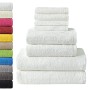 NatureMark - Set di 8 Asciugamani in Spugna, 100% Cotone, Bianco