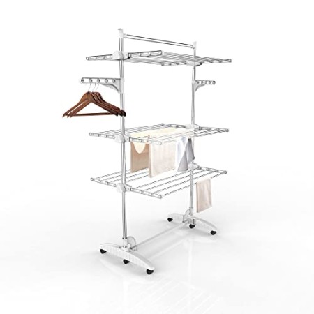 Todeco - Stendino Per Biancheria, Stendibiancheria - Materiale: Tubi in acciaio inossidabile - Carico massimo: 3 kg per ciascun 