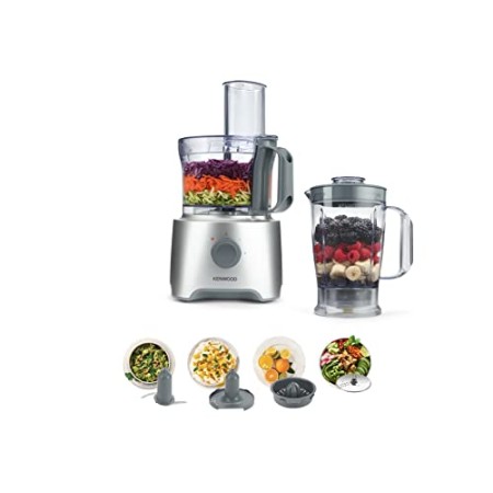 Kenwood FDP302SI MultiPro Compact Food Processor, Robot da Cucina con Frullatore, 800 W, 2,1 Litri, Argento