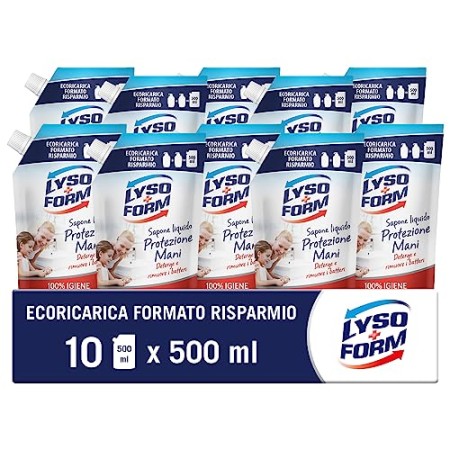 Lysoform Ecoricarica Sapone Mani Delicatezza, Confezione Risparmio da 6 Litri