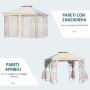 Outsunny Gazebo da Giardino con Zanzariera Bianco 3x3x2,65 metri