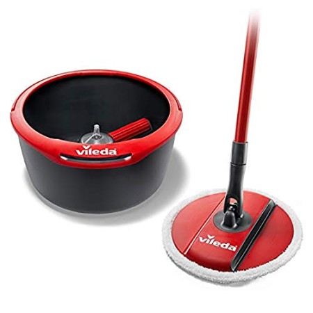 Vileda Spin & Clean SpinMop Sistema Lavapavimenti, Nero E Rosso
