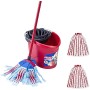Vileda Supermocio Box Sistema Lavapavimenti, Set con Strizzatore, Secchio, Manico 3 Pezzi, 1 Fiocco 3Action XL, 2 Fiocchi Microf