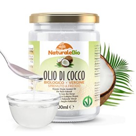 Olio di Cocco Biologico Extra Vergine 500 ml. Crudo e Spremuto a Freddo. 100% Organico, Naturale e Puro. Bio Nativo e non Raffin