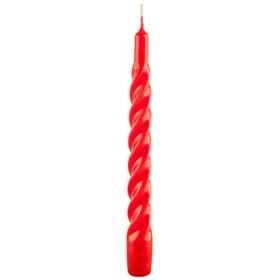 Cereria di Giorgio Risthò Candele Tortiglione Laccate, Cera, Rosso, 2.2x2.2x21 cm, 6 unità