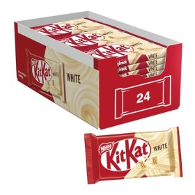 KitKat White Wafer Ricoperto di Cioccolato Bianco, Confezione da 24 Snack