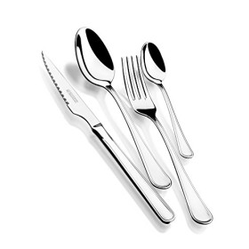 Monix Manila Set di Posate, 24 Pezzi, in Acciaio Inox 18/10, con Coltelli da Bistecca