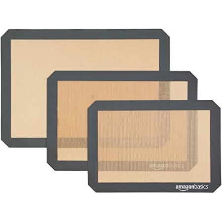 AmazonBasics - Tappetini da forno in silicone, set da 3 pezzi