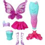 Barbie- Fairytale Dress Up Bambola con 3 Completini da Favola di Principessa, Sirena e Fatina, Multicolore, DHC39