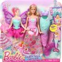 Barbie- Fairytale Dress Up Bambola con 3 Completini da Favola di Principessa, Sirena e Fatina, Multicolore, DHC39