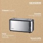 Severin AT 2509 Tostapane 4 Fette, Regolazione Doratura, Tasto Scongelamento, Griglia Scalda Brioches, Doppia Parete, 1400 W, 4 