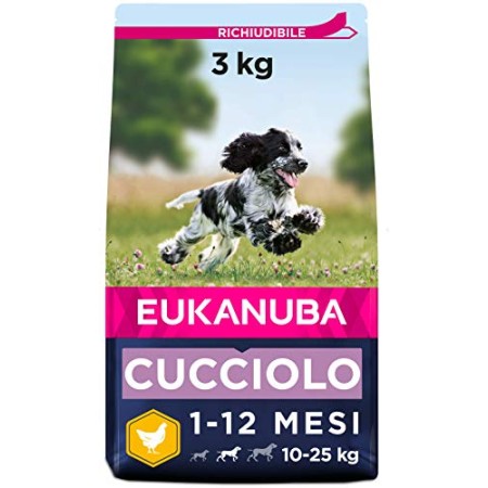 Eukanuba Cibo Secco per Cani, Cuccioli in Crescita, Cani di Taglia Media, Ricca di Pollo Fresco