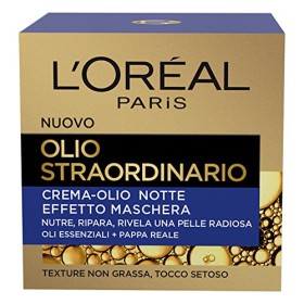 L'Oréal Paris Crema Viso Notte Olio Straordinario, Trattamento Nutriente, Arricchito con Oli Essenziali e Pappa Reale, 50 ml, C