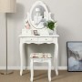 Songmics Specchiera Tavolo Cosmetici Vanity toeletta, 75 x 40 x 139 cm, Legno