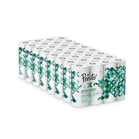 Marchio Amazon - Presto! Asciugatutto da cucina a 2 veli - Conf. da 32 rotoli (32 x 51 strappi)