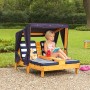 Kidkraft 524 - Doppia Sedia A Sdraio da Giardino, per Bambini, Legno, con Porta Tazze, Blu Scuro/Bianco, 92.96 x 86.36 x 88.9 cm