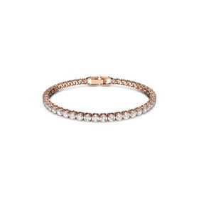 Swarovski Braccialetto Tennis, bianco, Placcato oro rosa