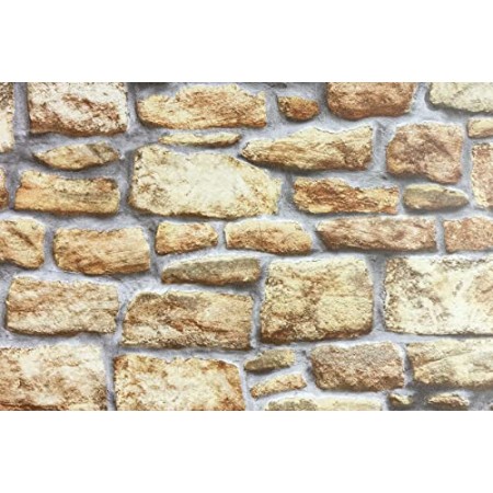 Fablon FAB10226 - Rotolo di pellicola adesiva per rivestimenti, effetto muro di pietra, 45 cm x 2 m