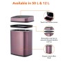 AmazonBasics - Pattumiera in acciaio inox, automatica, rettangolare, da 12 litri
