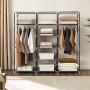 SONGMICS, RYG12G, Armadio Pieghevole in Tessuto, Armadio da Campeggio, 175 x 150 x 45 cm, Colore Grigio