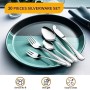Velaze - 30 Pezzi Set Posate in Acciaio Inox 18/10, Set Servizio Posate per 6 Persone, 6 Forchette, 6 Cucchiai, 6 Coltelli, 6 Cu