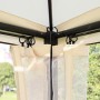 Outsunny Mini Gazebo con Divano Letto a Dondolo Zanzariera Doppio Tetto Cuscini Imbottiti da Giardino Acciaio 256 x 172 x 248 cm