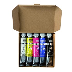 Industria Maimeri 2598049 - Colori a Tempera, Set 5 Tubetti, Da 20 Ml, Colori Primari