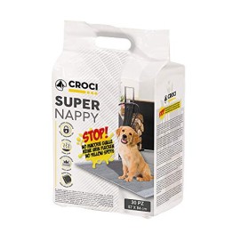 CROCI SUPER NAPPY, Tappetino Ultra Assorbente con Carbone Attivo, Anti Odore, Anti Macchia, Set di 30 unità, Formato 84x57