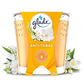 Glade - Candela profumata, aroma: oli essenziali anti-tabacco, 30 ore di profumo, 129 g