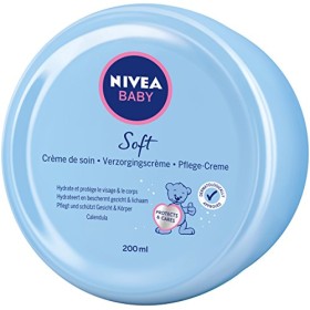 NIVEA BABY Crema nutriente morbida (200 ml), crema per la pelle nutre e protegge per 24 ore, crema idratante per neonati con cal