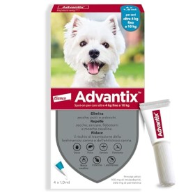 Advantix Spot-on per Cani dai 4Kg ai 10Kg - 4 pipette da 1ml