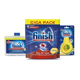 Finish All in 1 Max Kit Pastiglie Lavastoviglie 110 Tabs + Curalavastoviglie + Deodorante