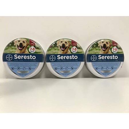 3 confezioni Collare Seresto di Bayer per cani oltre 8 Kg antipulci e zecche 70 cm