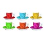 Bialetti Y0TZ012 Set Tazzine con Piattino, Porcellana, Multicolor, 6 unità