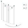 Ogomondo Box Doccia Semicircolare Circle Bianco Due Ante Cristallo Temprato